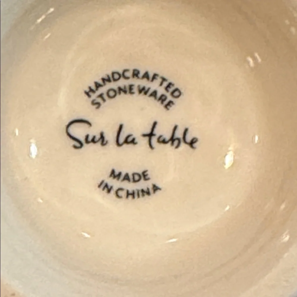 NEW Sur La Table MUG Blue And White Pattern Footed Classic Traditional Stoneware